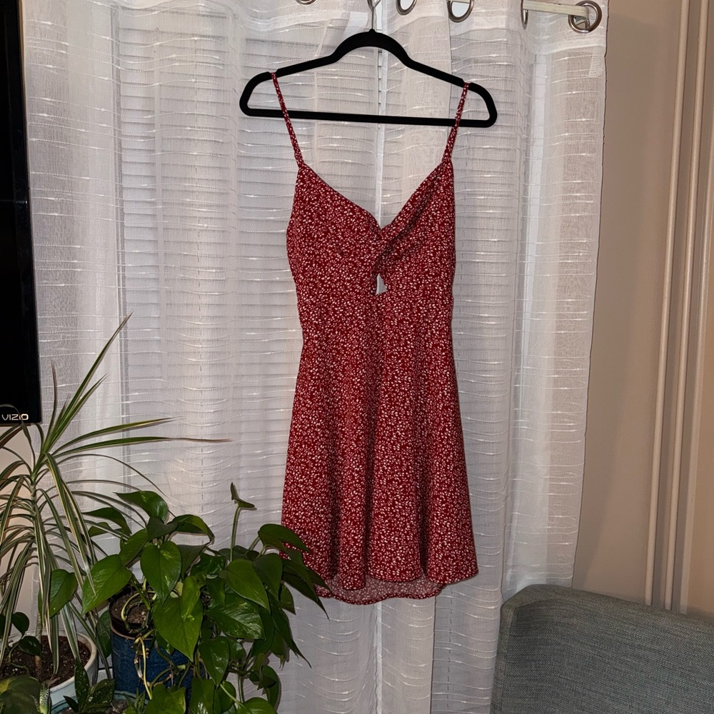 SHEIN Red Floral Mini Dress